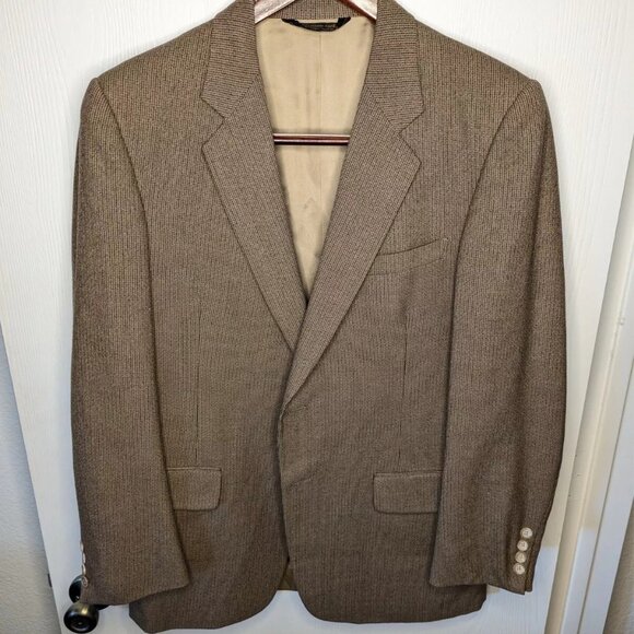 Jordan Marsh brown suit Jacket sz 48 (check last photo) - Picture 1 of 15